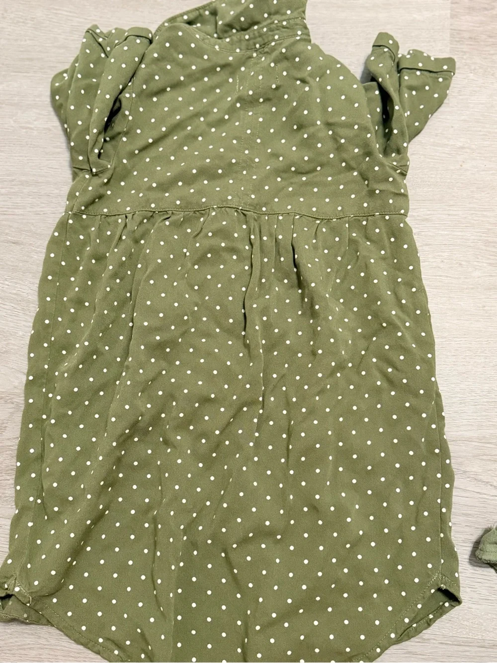 Old Navy Olive Polka Dot Blouse with Olive Tank Set